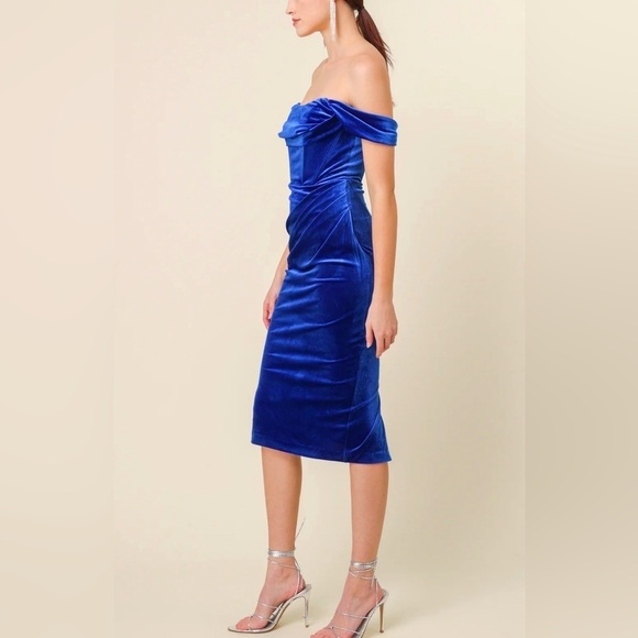 NWT Line and Dot Du Jour Evening Dress Sapphire Blue Women Small - Picture 6 of 11